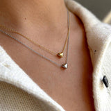 Dainty Gold Heart Pendant Necklace, Stainless Steel Chain, Minimalist Summer Jewelry AL1328