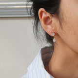 Dainty CZ Heart Drop Stud Earrings, Stainless Steel Dangle Studs, Summer Jewelry AL1329