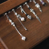 1 Pcs Silver Natural Stone & Freshwater Pearl Beads Drop Stud Earring, Stainless Steel, Cool Summer Jewelry AL1331
