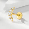 1 Pcs 925 Sterling Silver CZ Moon Flat-Back Threaded Cartilage Stud Earring, Stacking Earring AL1335