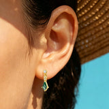 S925 Sterling Silver Moss Agate Rhombus Drop Earrings, Dainty CZ Dangle Studs, Gold Plated Jewelry AL1336