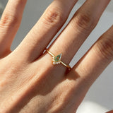 Natural Moss Agate Ring, Gold Plated 925 Silver, Dainty CZ Pave, Geometric Jewelry Gift AL1339