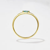 Marquise Moss Agate Gold Plated Ring, 925 Sterling Silver CZ Pave, Dainty Jewelry Gift for Her AL1340