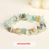 New Stones!  Natural Crystal Chips Beaded Stretch Bracelet, Irregular Agate Jade Fluorite Raw Gemstone Bracelet, Handmade Boho Jewelry AL138-new