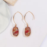 Oval Gold Plated Abalone Earrings, White Shell Earrings, Faceted Natural Seashell Jewelry AL515