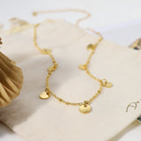 Polish Gold Coin Satellite Chain Necklace Titanium Stainless Steel Fashion Simple Jewelry AL771