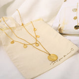 Bohemia Gold Hammered Coin Necklace, Evil Eye Stelliform Necklace, Sun Star Pendant Necklace AL772