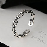 S925 Sterling Silver Cable Chain Gold Ring, Fashion Boho Jewelry AL791