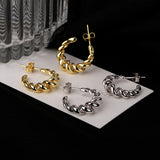 S925 Sterling Silver Circle Smooth Gold Twisted Spiral Post Earrings, Fashion Jewelry AL795