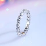 S925 Sterling Silver Zircon Eternity Ring, CZ Micro Pave Tennis Ring, Lady Fashion Jewelry AL863