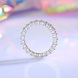 S925 Sterling Silver Zircon Eternity Ring, CZ Micro Pave Tennis Ring, Lady Fashion Jewelry AL863