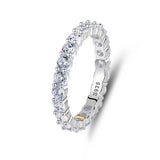 S925 Sterling Silver Zircon Eternity Ring, CZ Micro Pave Tennis Ring, Lady Fashion Jewelry AL863