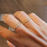 Skinny CZ Ring 925 Sterling Silver Seven Small Zircon Thin Ring, Lady Fashion Jewelry AL865