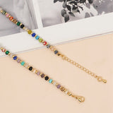 Bohemian 16" Rainbow Natural Stones Coin Beads Necklace, Handmade Boho Summer Jewelry AL866