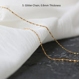 Stainless Steel Cable Snake Curb Glitter Chain Necklace, 18"/20"/24" Finished Necklace, DIY Jewelry Making Findings AL868