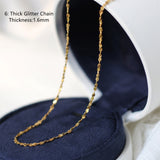 Stainless Steel Cable Snake Curb Glitter Chain Necklace, 18"/20"/24" Finished Necklace, DIY Jewelry Making Findings AL868