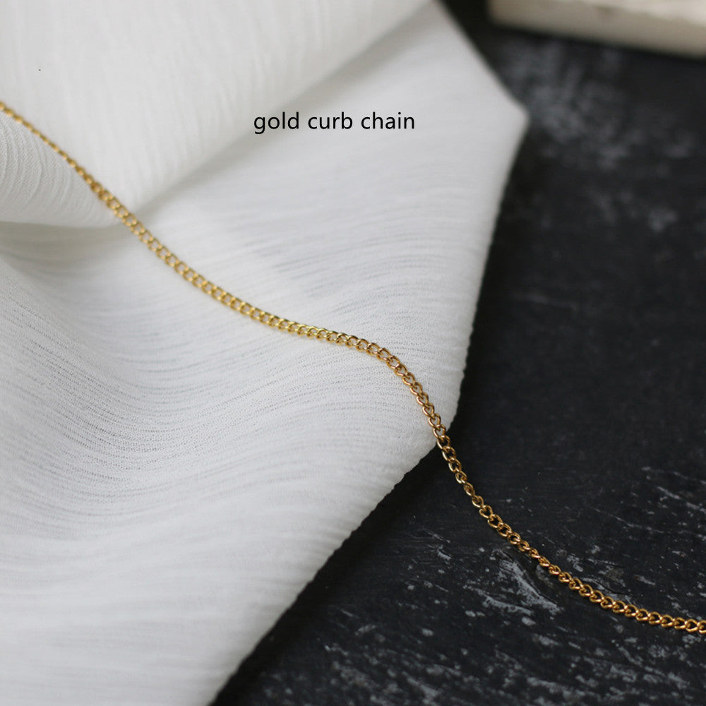 Stainless Steel Cable Snake Curb Glitter Chain Necklace, 18"/20"/24" Finished Necklace, DIY Jewelry Making Findings AL868