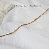 Stainless Steel Cable Snake Curb Glitter Chain Necklace, 18"/20"/24" Finished Necklace, DIY Jewelry Making Findings AL868