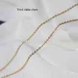 Stainless Steel Cable Snake Curb Glitter Chain Necklace, 18"/20"/24" Finished Necklace, DIY Jewelry Making Findings AL868