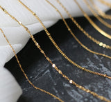 Stainless Steel Cable Snake Curb Glitter Chain Necklace, 18"/20"/24" Finished Necklace, DIY Jewelry Making Findings AL868