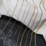 Stainless Steel Cable Snake Curb Glitter Chain Necklace, 18"/20"/24" Finished Necklace, DIY Jewelry Making Findings AL868