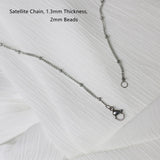 Stainless Steel Cable Snake Curb Glitter Chain Necklace, 18"/20"/24" Finished Necklace, DIY Jewelry Making Findings AL868