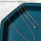 Stainless Steel Cable Snake Curb Glitter Chain Necklace, 18"/20"/24" Finished Necklace, DIY Jewelry Making Findings AL868