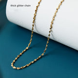 Stainless Steel Cable Snake Curb Glitter Chain Necklace, 18"/20"/24" Finished Necklace, DIY Jewelry Making Findings AL868