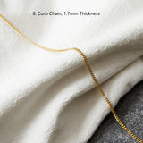 Stainless Steel Cable Snake Curb Glitter Chain Necklace, 18"/20"/24" Finished Necklace, DIY Jewelry Making Findings AL868