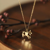 Stainless Steel Building Blocks Puzzle Cat & Dot Pendant Necklace AL869