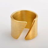 Stainless Steel Bevel Open Band Gold Ring Simple Ring AL888