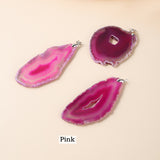 No Plated Big Rainbow Agate Pendant Freeform Natural Agate Druzy Geode Slice Pendant, For Jewelry Making AL890