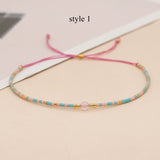 Bohemian Skinny Lucky Stones & Rainbow Miyuki Beads Bracelet, Couple Friendship Bracelet, Handmade Boho Summer Jewelry AL896