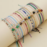 Bohemian Skinny Lucky Stones & Rainbow Miyuki Beads Bracelet, Couple Friendship Bracelet, Handmade Boho Summer Jewelry AL896