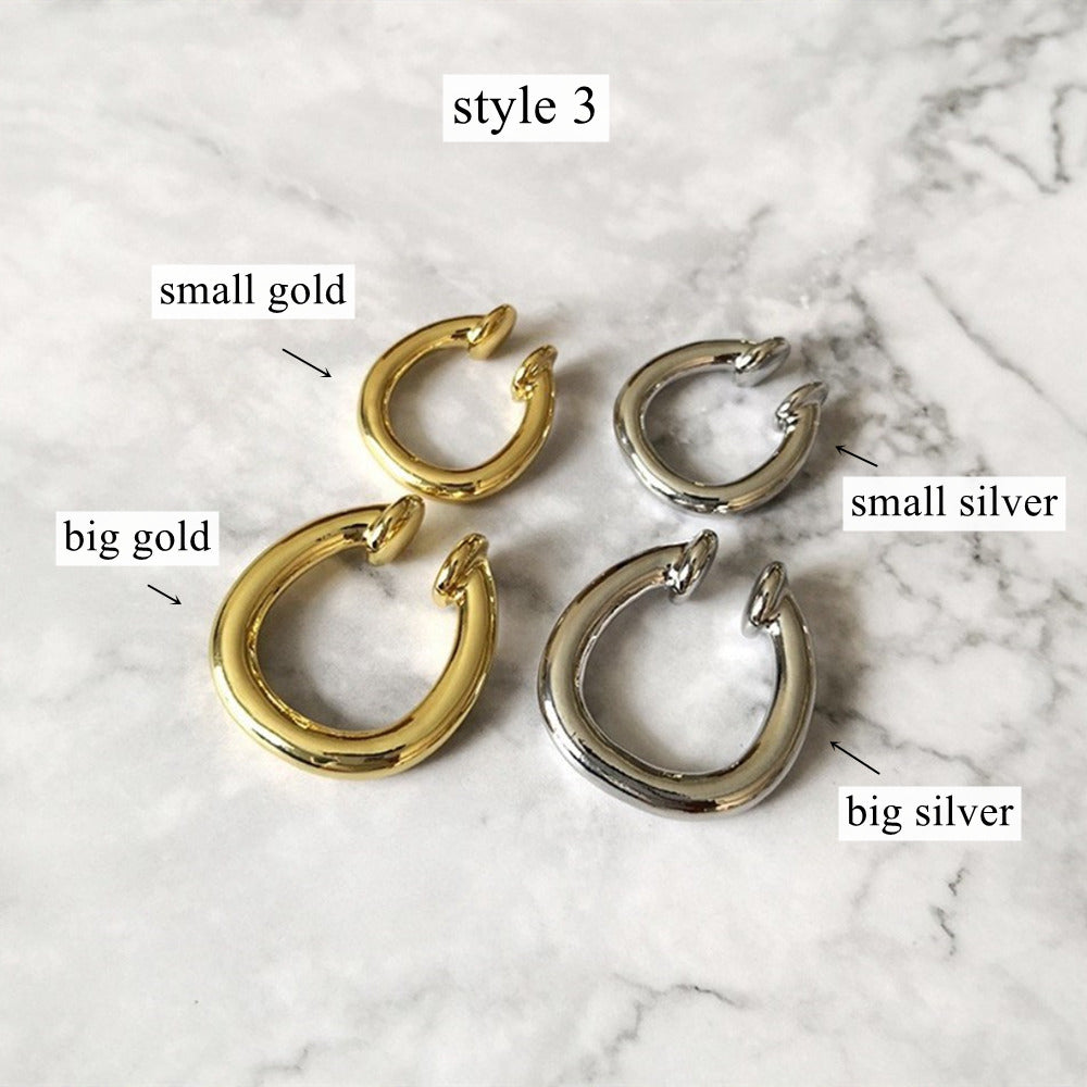 1 pcs of Gold Plated Brass Irregular Wrap Ear Cuff No Piercing, Cartilage Ear Cuffs Earring AL910