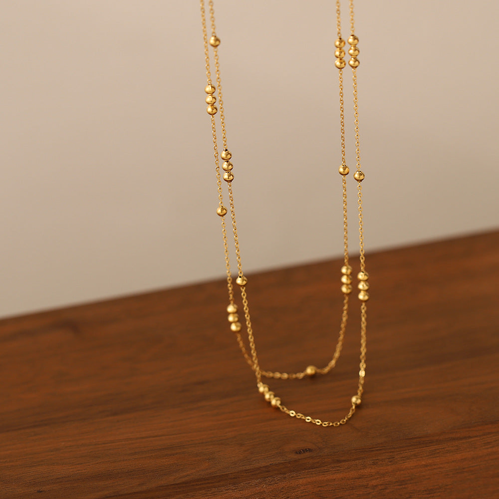 gold ball bead necklace