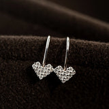 925 Sterling Silver Zircon Heart Earrings CZ Heart Earrings Fashion Jewelry AL922