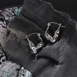 Silver Irregular Earrings Titanium Steel Hoop Earrings AL924