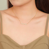 16" Dainty CZ Micro Pave "mama" Necklace Gold Letter Necklace, Zircon Jewelry Gift For Mother AL934