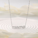 16" Dainty CZ Micro Pave "mama" Necklace Gold Letter Necklace, Zircon Jewelry Gift For Mother AL934