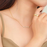 16" Dainty CZ Micro Pave "mama" Necklace Gold Letter Necklace, Zircon Jewelry Gift For Mother AL934