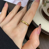 Gold Zircon Star Moon Ring Thin Band Ring, Titanium Steel Stacked Ring, Simple Jewelry AL947