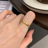 Gold Zircon Star Moon Ring Thin Band Ring, Titanium Steel Stacked Ring, Simple Jewelry AL947