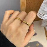 Gold Zircon Star Moon Ring Thin Band Ring, Titanium Steel Stacked Ring, Simple Jewelry AL947