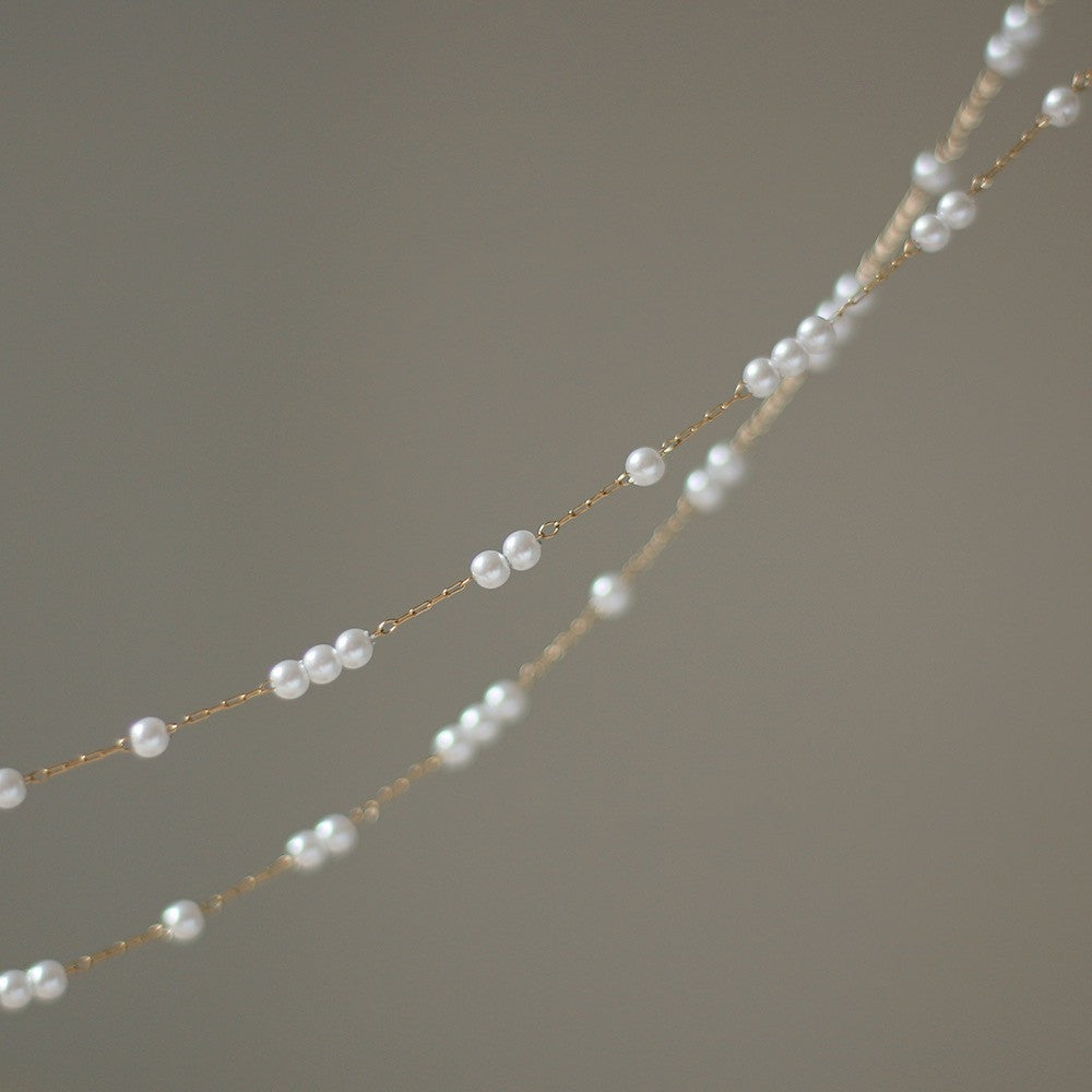 pearl bead rosary chain necklace,