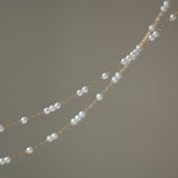 22" Baroque Freshwater Pearl Necklace, OT Clasp, Pearl Beads Rosary Chain Necklace, Titanium Steel Jewelry AL948