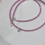 16" Skinny Rainbow Zircon Faceted Beaded Necklace Zircon Necklace, S925 Sterling Silver Summer Jewelry Necklace AL962