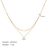 16" Dainty Gold Plated Zircon Necklace CZ Necklace, Titanium Steel Jewelry Necklace AL964