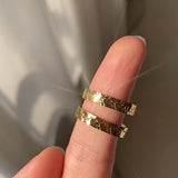 Titanium Steel Irregular Snake Skin Gold Band Ring, Dragon Scale Ring, Lady Fashion Jewelry AL967