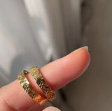 Titanium Steel Irregular Snake Skin Gold Band Ring, Dragon Scale Ring, Lady Fashion Jewelry AL967